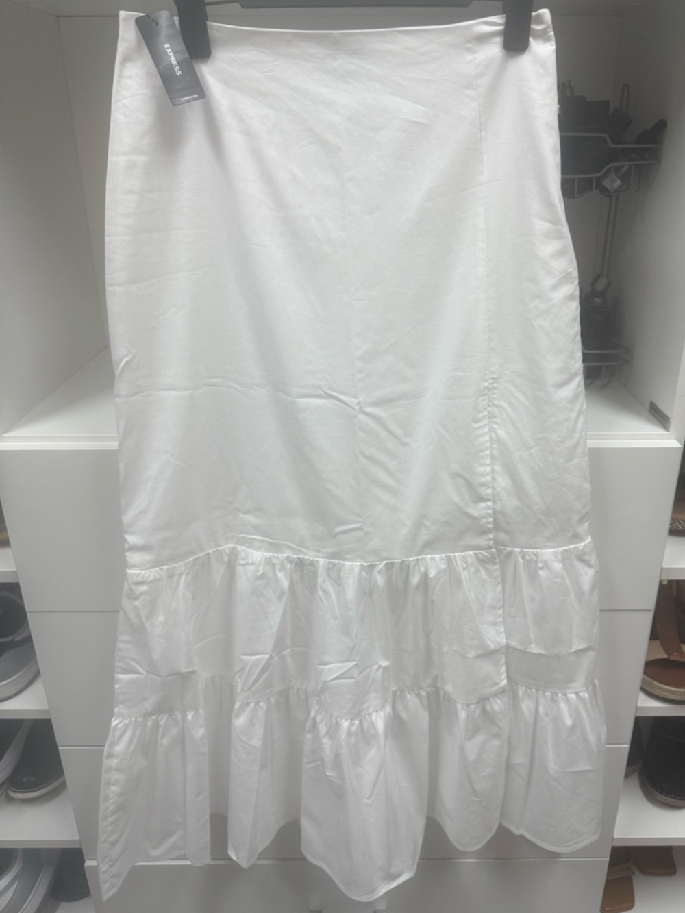 White Tiered Maxi Skirt - Express